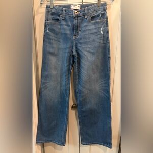 Abercrombie & Fitch Kids Girls high rise wide leg Jeans medium wash